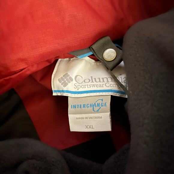 Columbia Men’s Size XXL Mission Air 3-In-1 Interchange Jacket Red Jasper/Shark - Picture 7 of 11